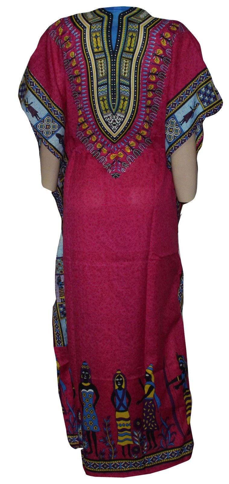 Odishabazaar Long Boho Caftan Dress – Beach Cover Up, Maxi Kaftan With Drawstring Waist