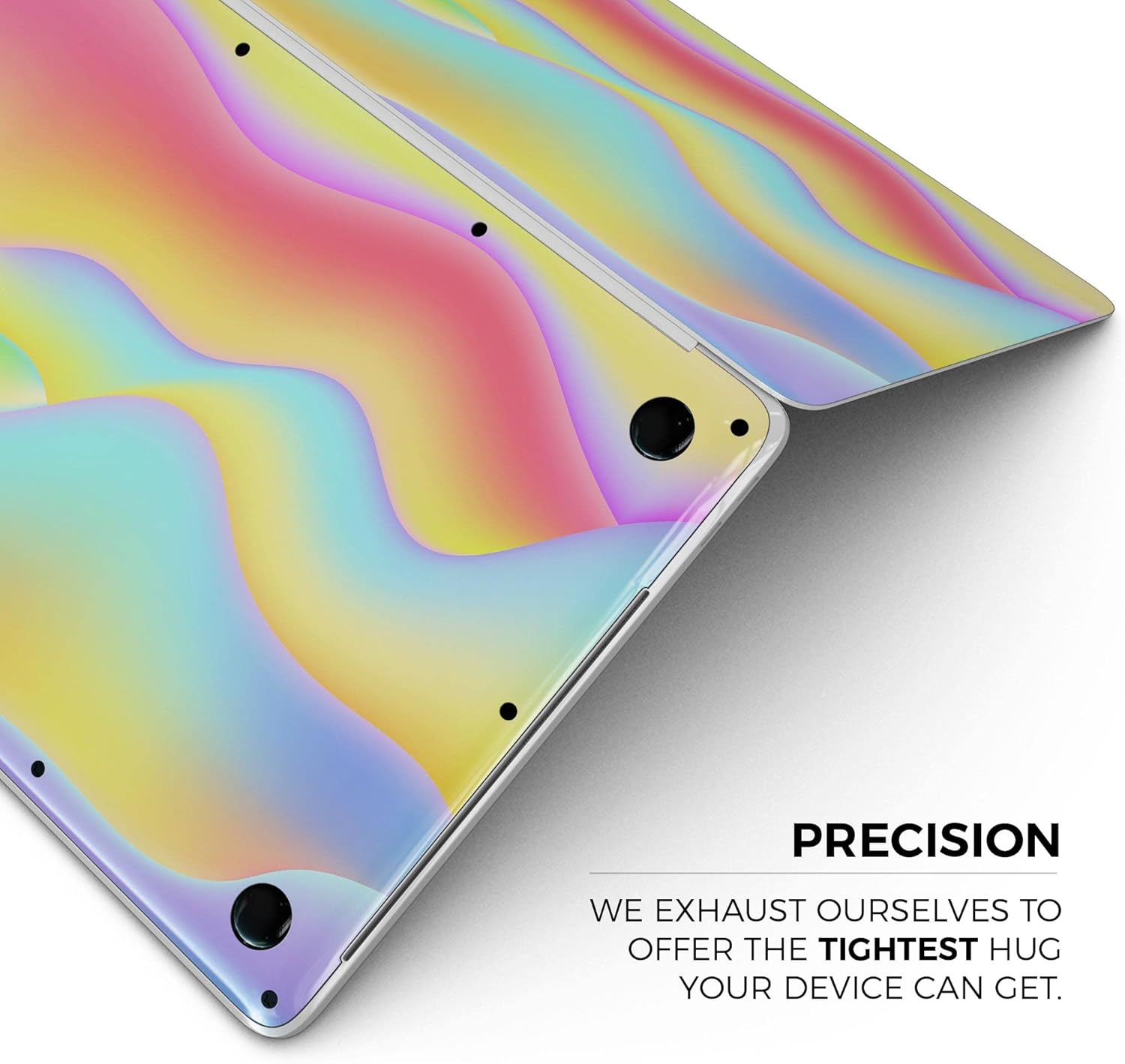 DesignSkinz - Abstract Neon Wave V8 - Full-Body Wrap Protective Decal Skin Kit Compatible with MacBook 13" Pro M1 (A2338)