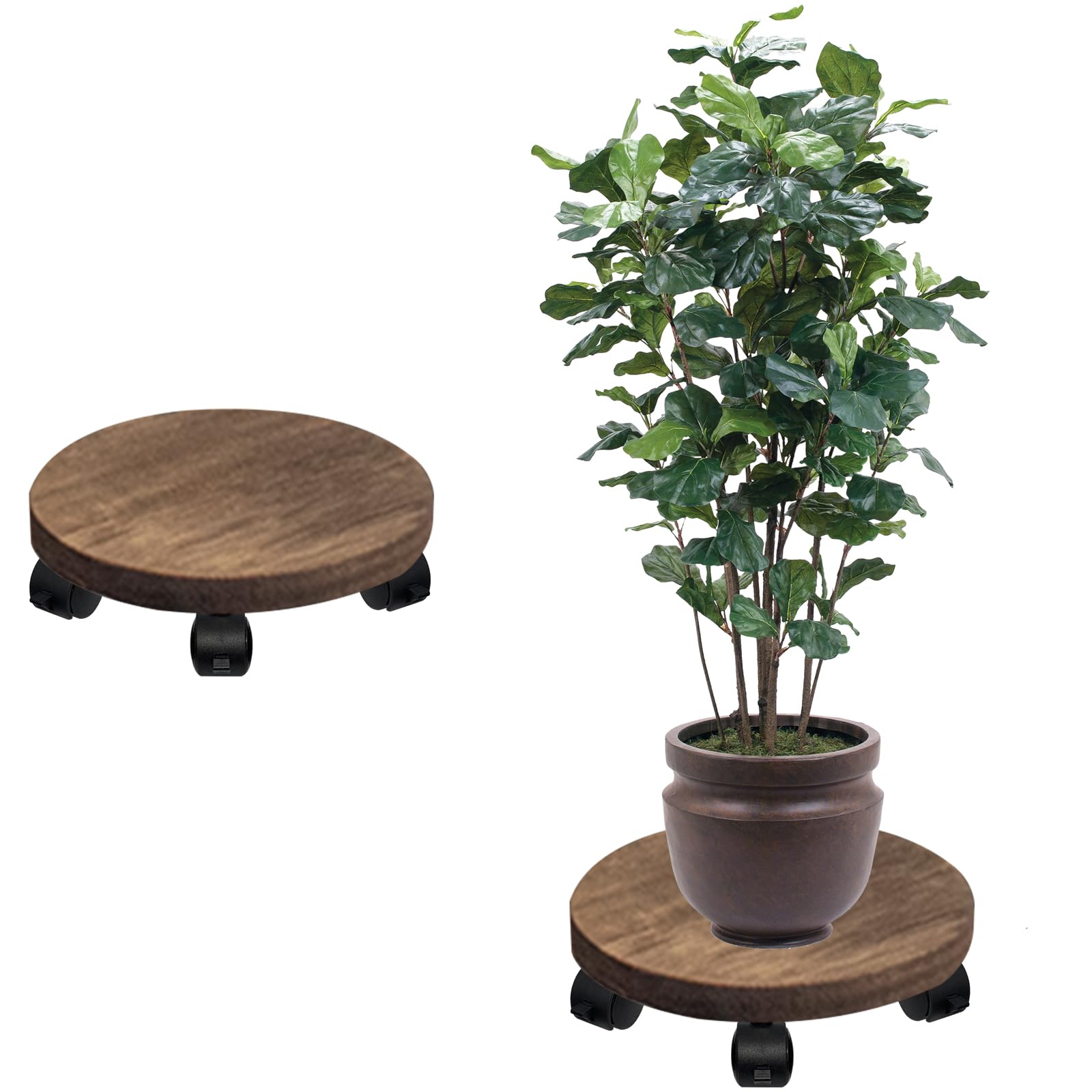 Support Rond Pour Plante D'intérieur Ou D'extérieur, 21" X 10", Noir De WIRECRAFT