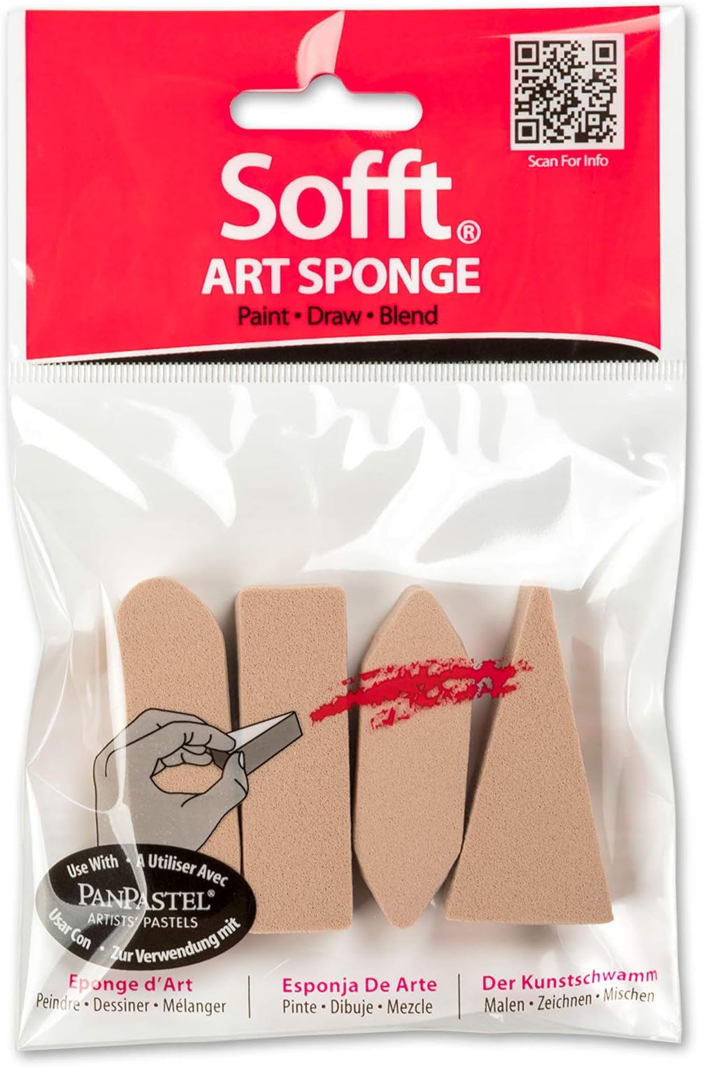 Sofft Artist Tools by GOLDEN, Mixed Sponge Bars, Pack of 4, Professional Artist Pastels