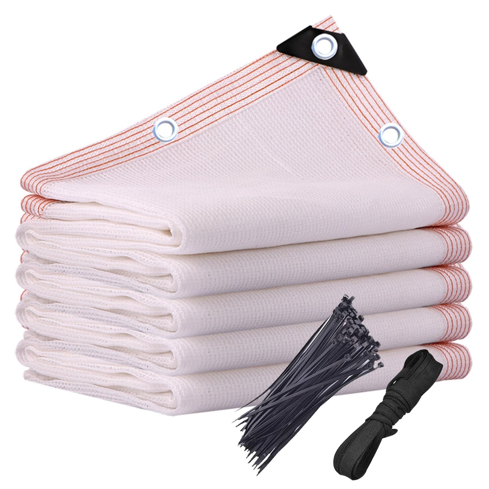 KLGFBDC Heavy Duty White Shade Cloth for Garden50% UV Protection BreathableMesh Tarp with Grommets Perfect for Greenhouse Patio Fence Privacy ScreenVarious Sizes 3.3x3.3 to 3.3x49ft