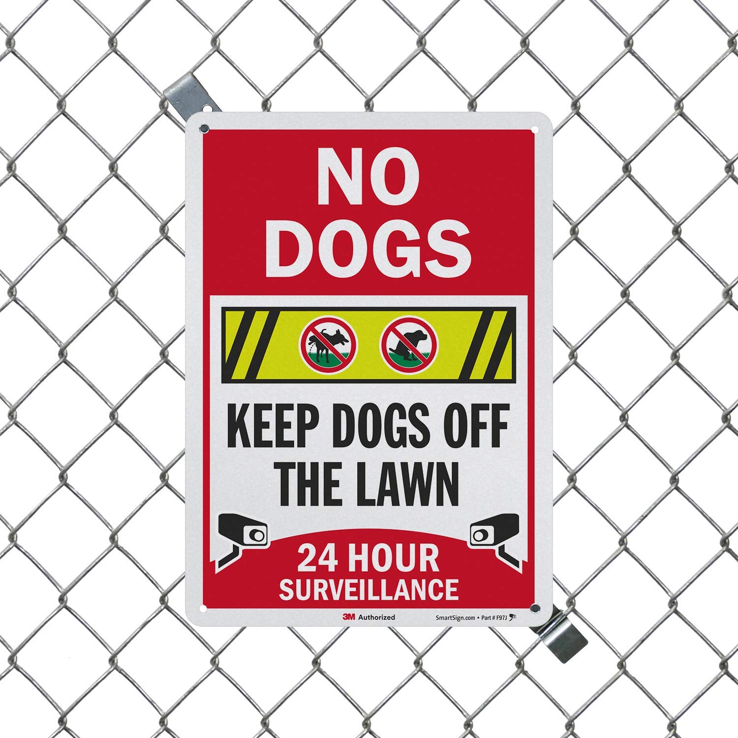 SmartSign “No Dogs - Keep Dogs Off The Lawn, 24 Hour Surveillance” Sign, 10" x 14" 3M EG Reflective Aluminum Sign, 10 x 14 - Image 3