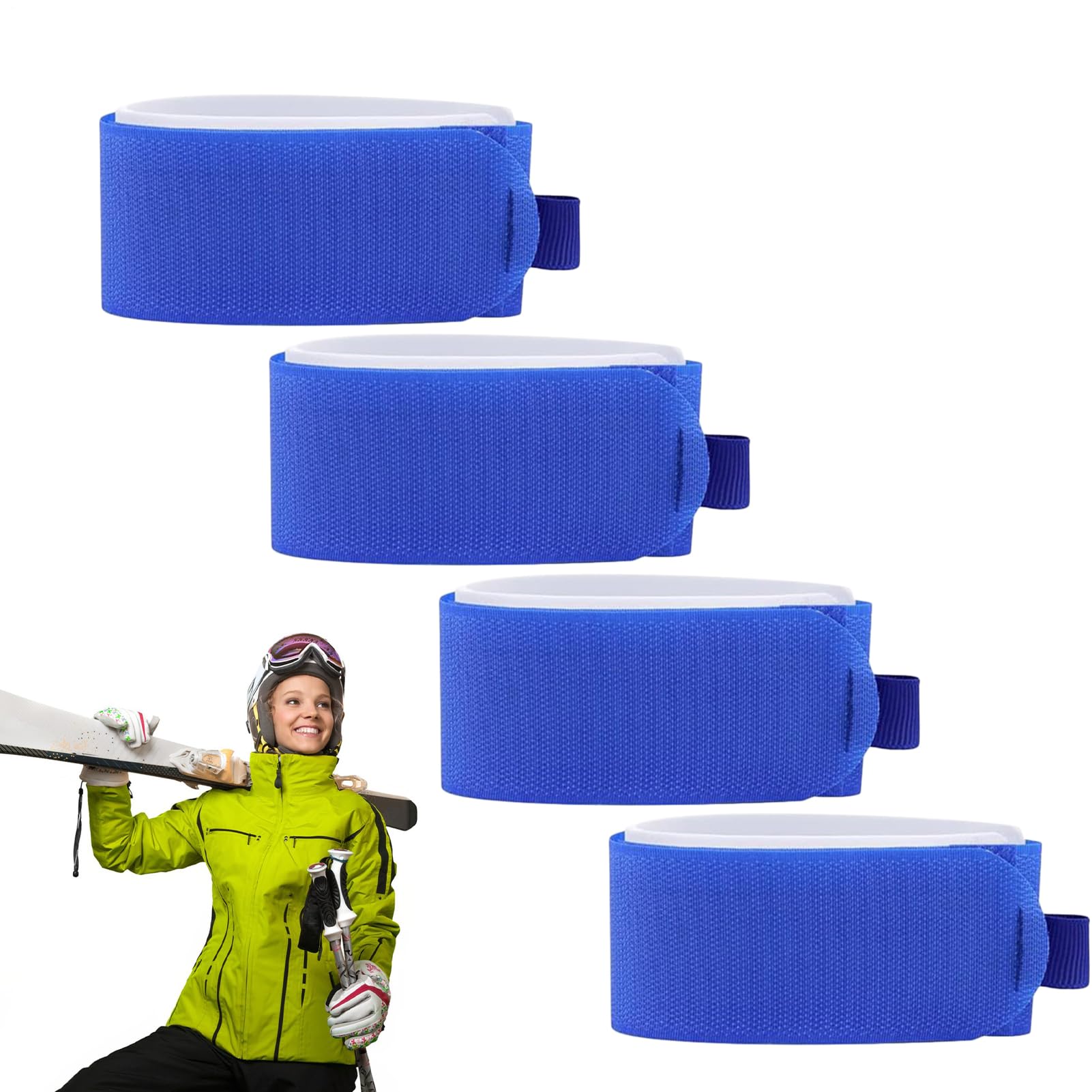 Cinghie porta sci, lacci per snowboard e sci, 4 cinghie regolabili in nylon, cinghie per il trasporto, accessori per sport invernali