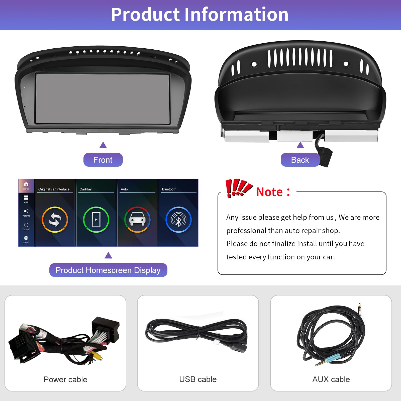 Road Top 8,8 Pulgadas Inalámbrico Carplay Car Radio Coche para BMW 3 5 Serie E90/E91/E92/E93/E60/E61 Año 2003-2008 con Sistema CCC, Pantalla táctil de para Carplay/Android Auto/Mirrorlink