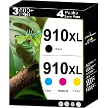 910XL Ink Cartridges High Yield Combo Pack Replacement for HP 910 XL Work for OfficeJet Pro 8020 8025 8028 8030 8035 8010 8015 8018 8022 Printer with V15.4.1 Chips Cyan Magenta Yellow Black, 4-Pack