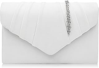 Milisente Women Evening Bag Suede Pleated Clutch Purse Envelope Clutches