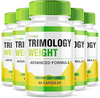 (5 Pack) Trimology Weight Pills, Trimology Weight Supplement Capsules Advanced Maximum Strength, All-Natural Ingredients Multivitamin for Overall Health & Wellness, TrimologyWeight Reviews (300 ct)