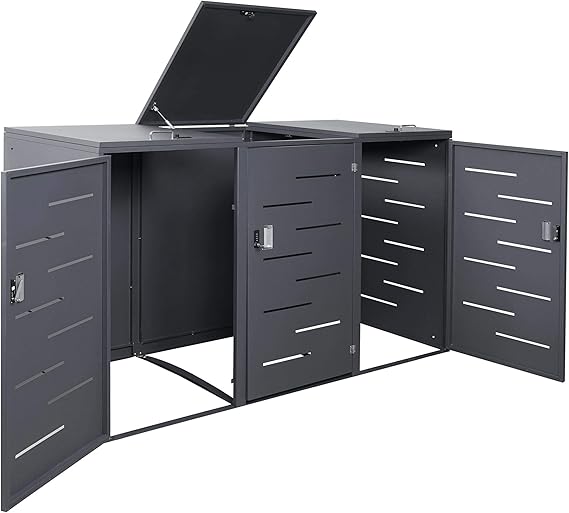 Mendler XL 3 Wheelie Bin Cover HWCE83 Wheelie Bin Box Rubbish Bin