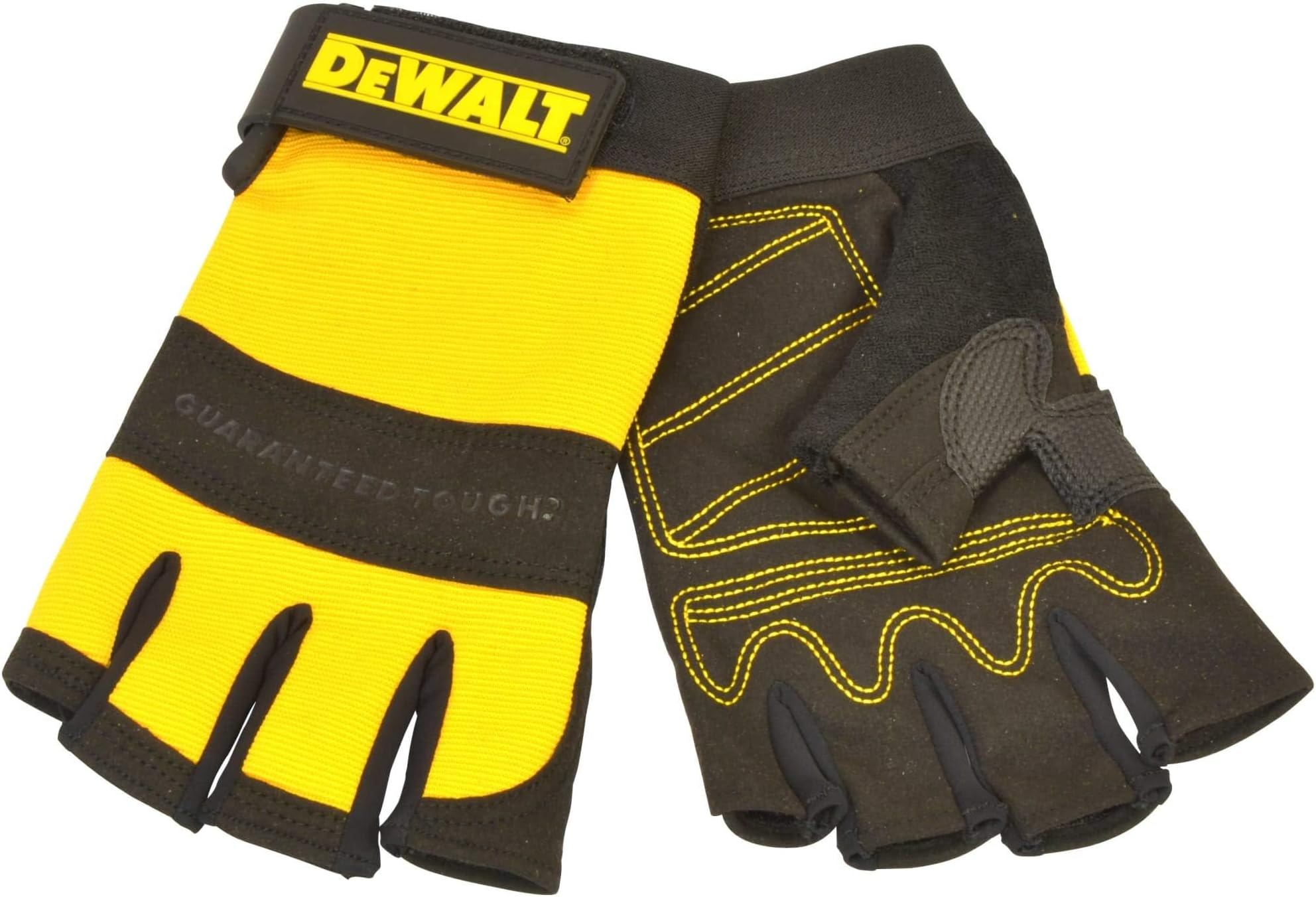 DPG23 Synthetic Padded Leather Palm Gloves, Large, 9 Size, , Black/Yellow