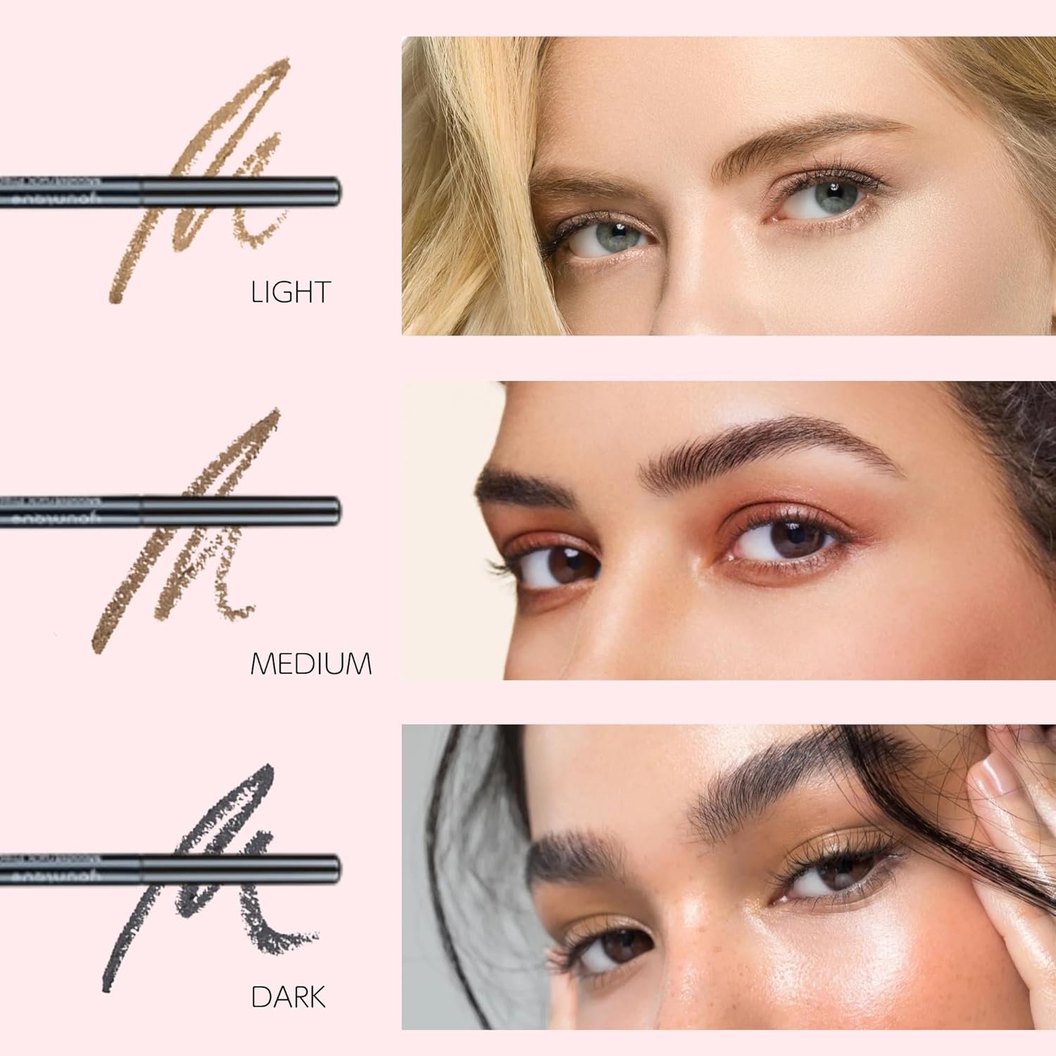 Younique Moodstruck Precision Brow Liner in Light Blonde | Long Lasting, Water Resistant Makeup for Fuller Eyebrows | Natural Blonde Eyebrow Pencil with Brush