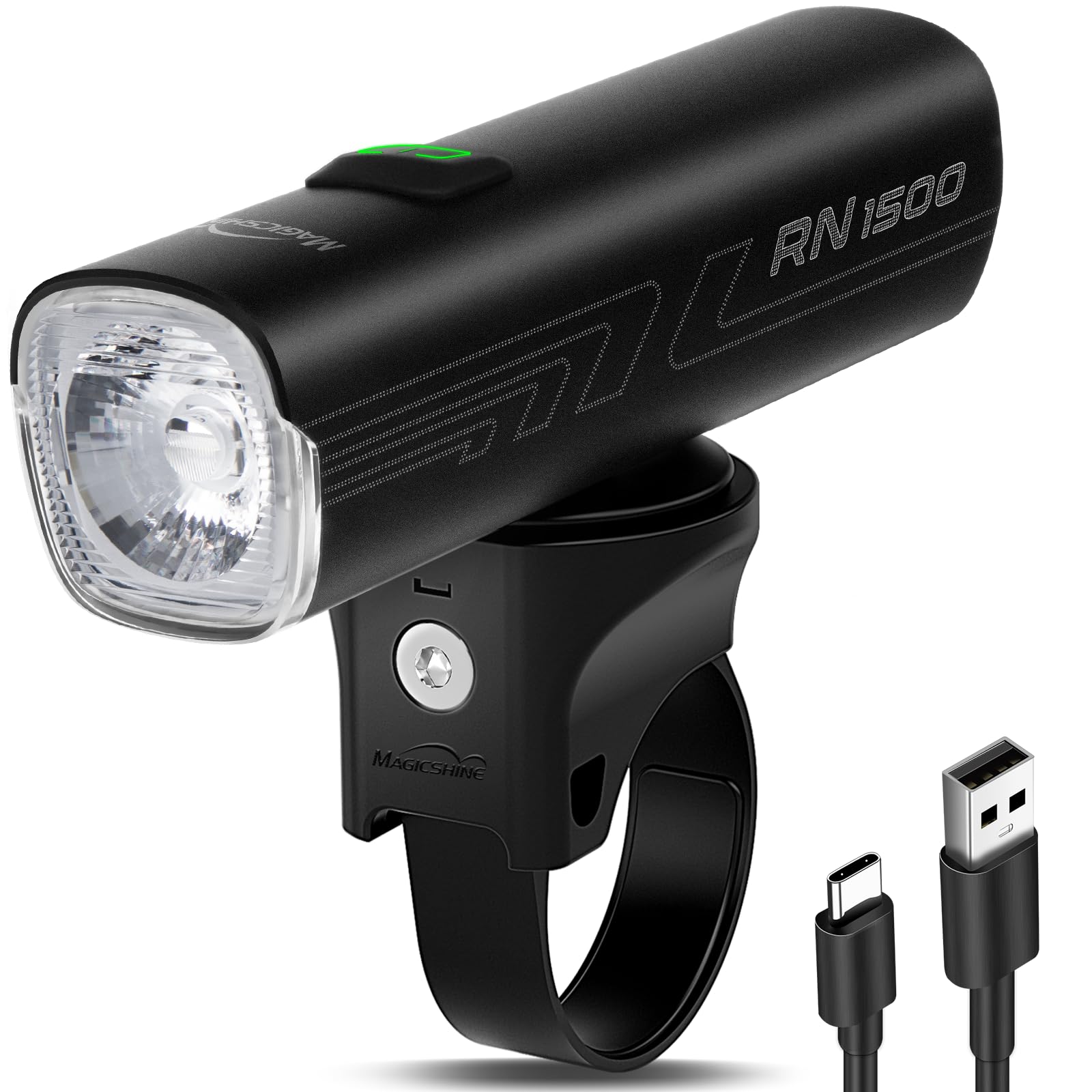 Magicshine RN1500 V2.0 Lampe de vélo Intelligente 1500 lumens, Rechargeable par USB-C IPX7, étanche, éclairage Avant de Cyclisme pour Route, vélo de Montagne Urbain, Conduite de Nuit