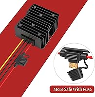 Vista 4 de Convertidor de 24 voltios a 12 voltios reductor con fusible impermeable y bloque de terminales de cable, transformador de 24 V a 12 V 10 A 120 W