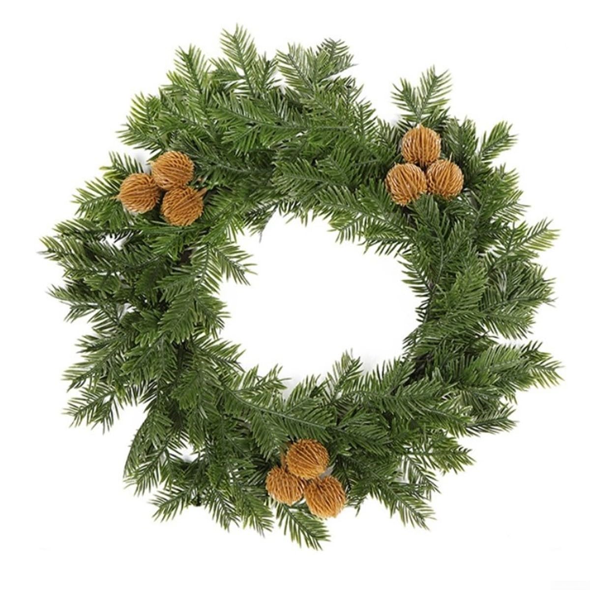 Couronne de Noël décorative classique - Couronne de Noël artificielle pour intérieur et extérieur - Décoration murale, porte, escalier - Vert (35 cm)