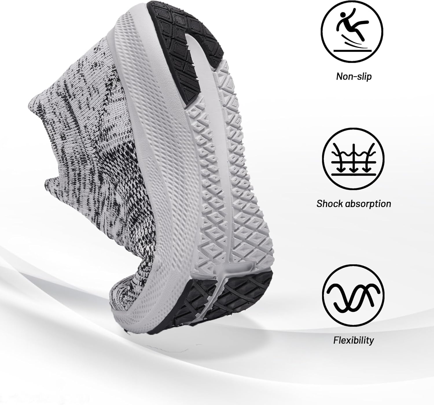 SHULOOK Womens Slip on Walking Shoes Comfort Lightweight Breathable Sock Shoe Non-Slip Mesh Casual Fashion Tennis Running Sneakers - Image 3