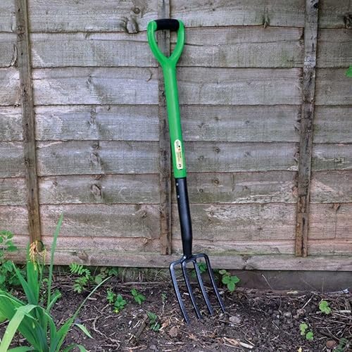 Unibos Garden Border Digging Fork - Carbon Steel 4 Tooth