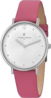 ساعة للنساء من بيير كاردان CBV.1042 تناظري بمينا فضة بسوار الوردي