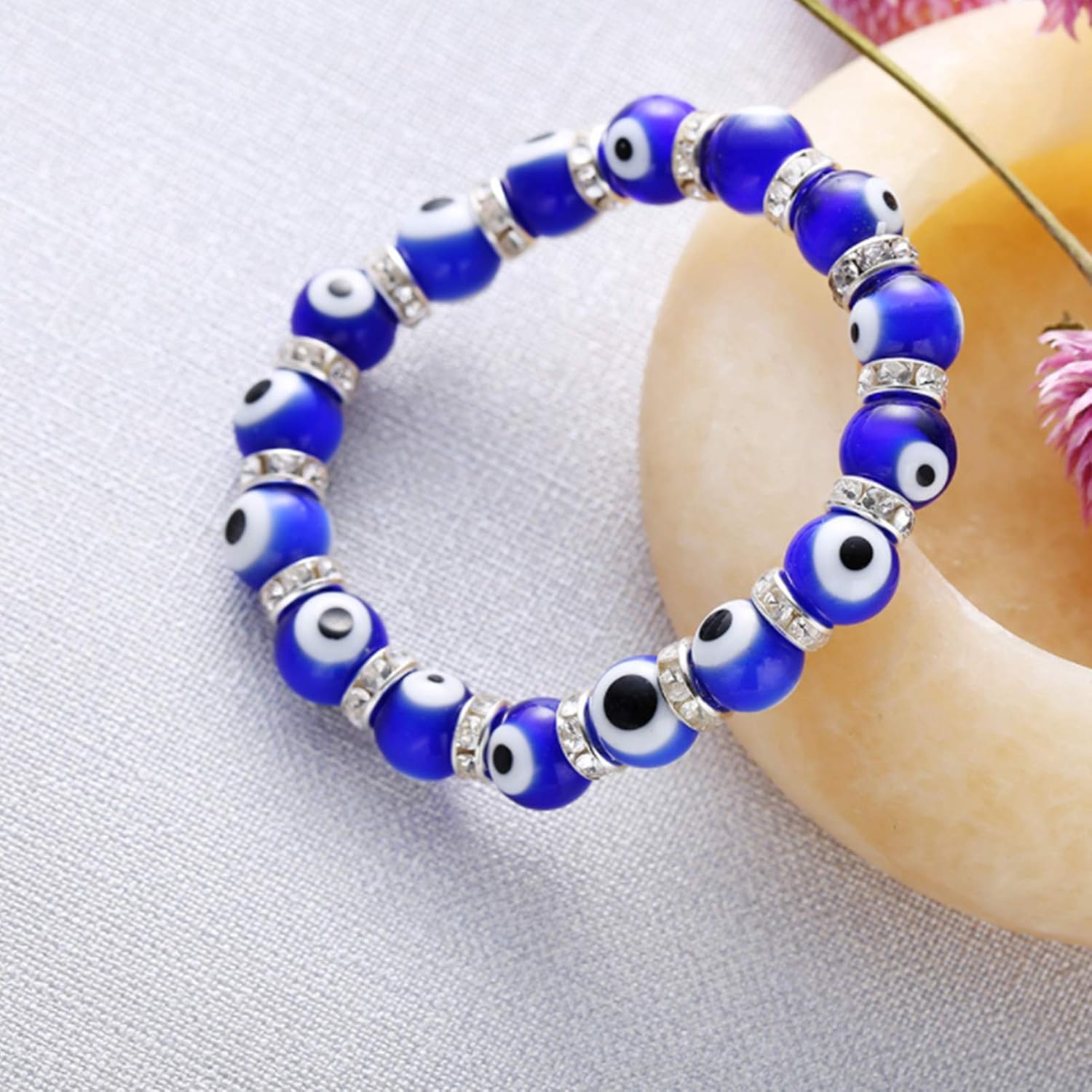 Evil Eye Beads - Turkish Handmade Flat Round Glass Spacers for Jewelry Making - Image 6