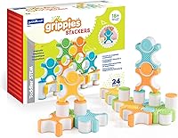 Vista 13 de Guidecraft Grippies Windows - Juego de 16 piezas, juguete magnético de construcción de agarre suave para niños pequeños