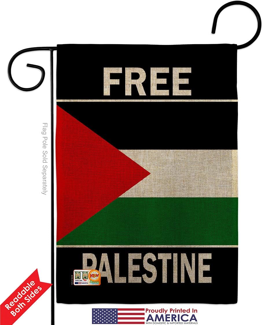 Free Palestine Burlap Garden Flag Support Pray for Home Stand with Country International World Small Decorative Gift Yard House Banner Double-Sided Made In USA 13 X 18.5