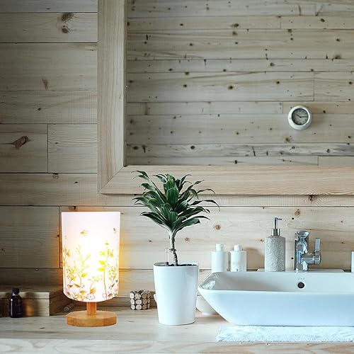 Miniatura 4 de OSALADI Pantalla de lámpara de tela, pantalla cilíndrica, pantalla de tambor de tela, pantalla floral en forma de tambor, para lámparas de pie de