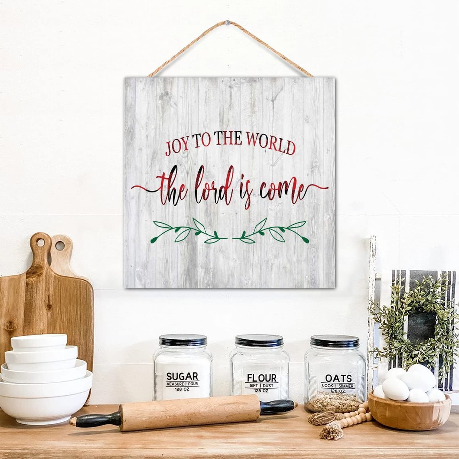 Plaque murale bois pour crèche de Noël décorative 30,5 cm