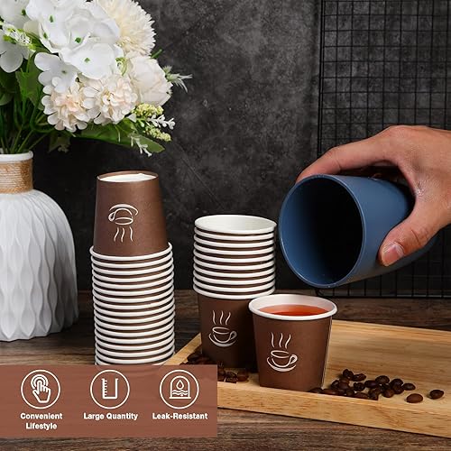 Miniatura 3 de Gerrii 1000 tazas de café pequeñas de papel para expreso, desechables, mini tazas calientes y frías para viajes, fiestas, té, baño, picnic, eventos,