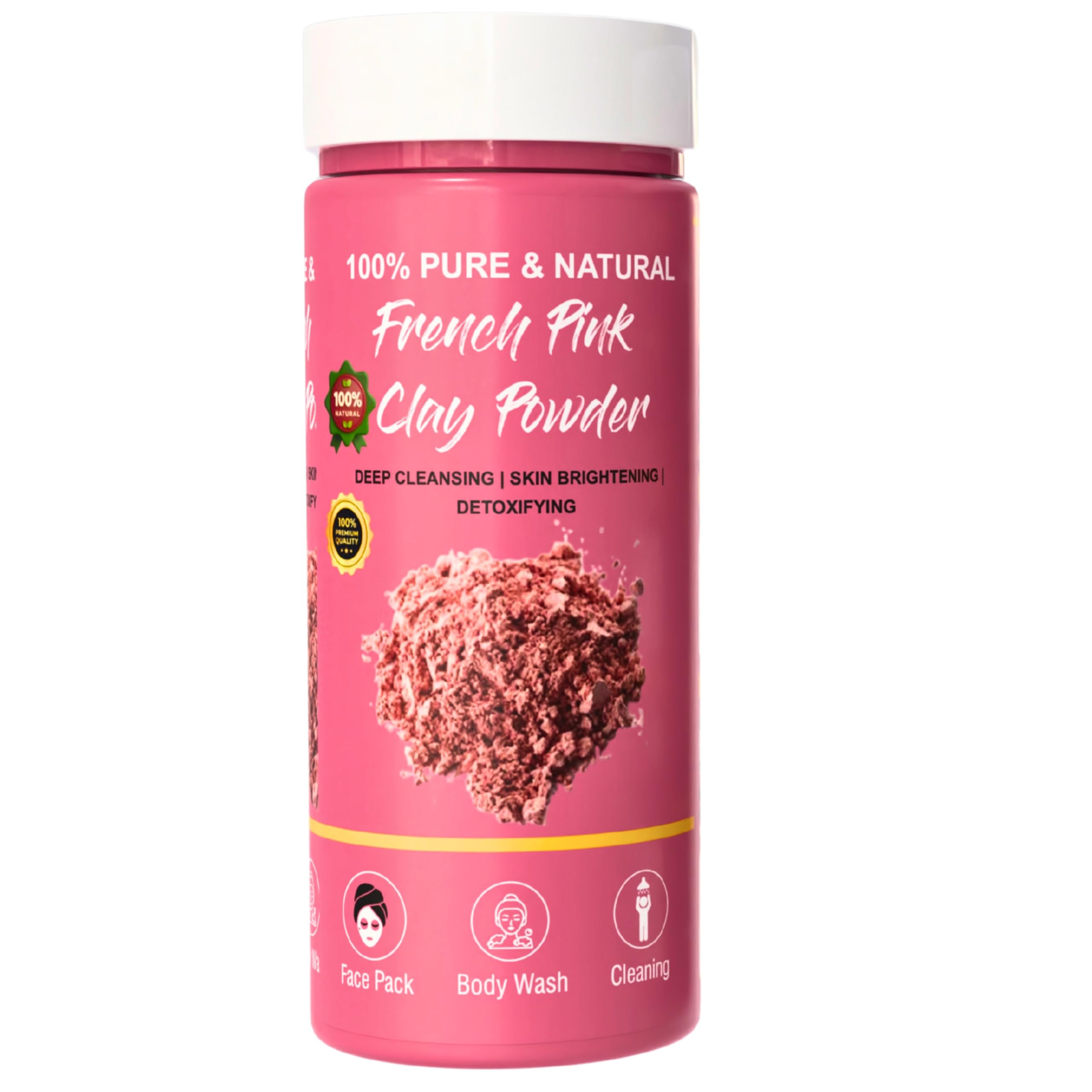MAF French Pink Clay Powder 150 Gm For Face Brightening,Skin Glowing for Women & Men | Clay Powder for Face Masks | De Tan Pack to Open Pores | Ideal clay for acne-prone skin — Amazon image 3