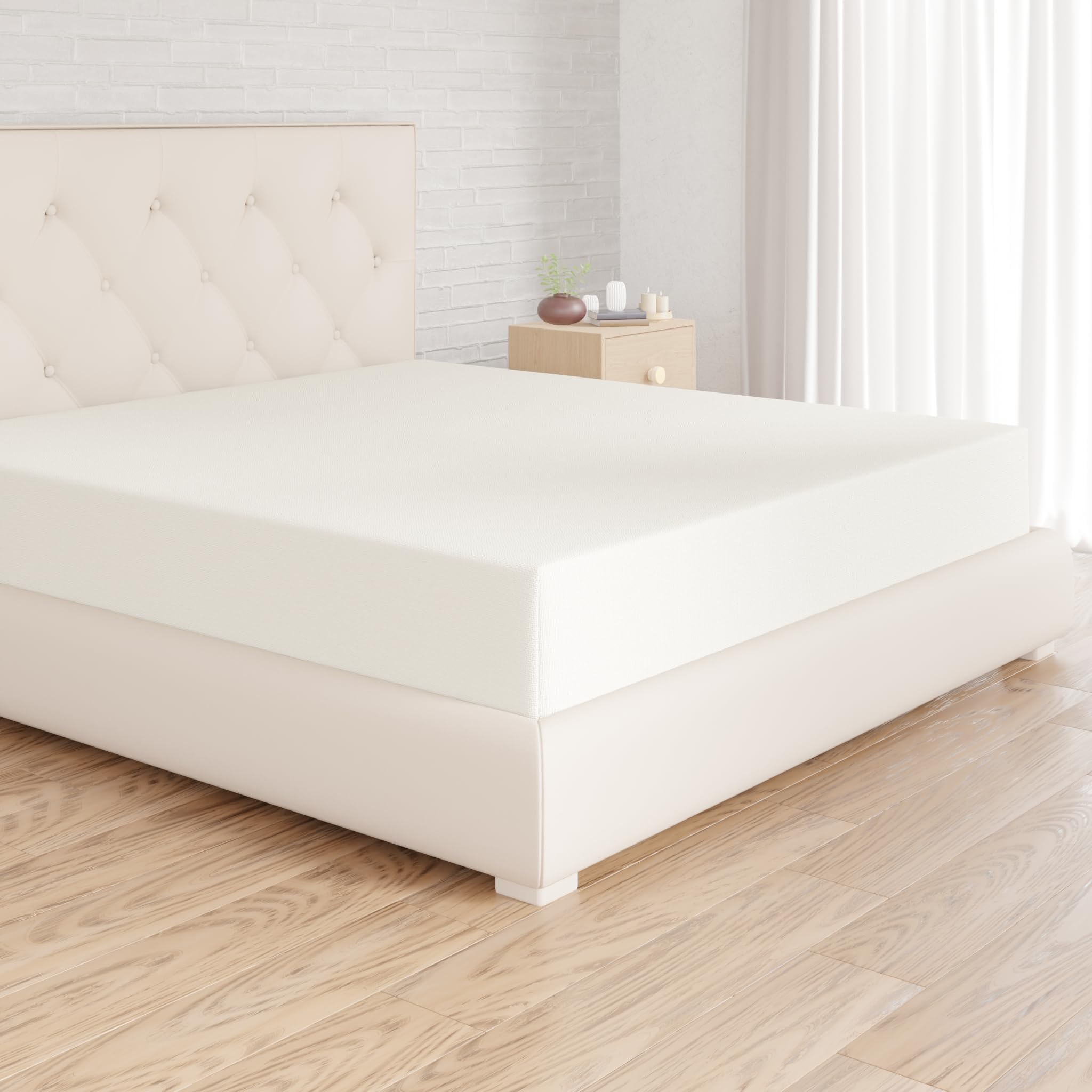 Amazon Basics - Lenzuolo con angoli in microfibra, 200 x 200 x 30 cm, Beige