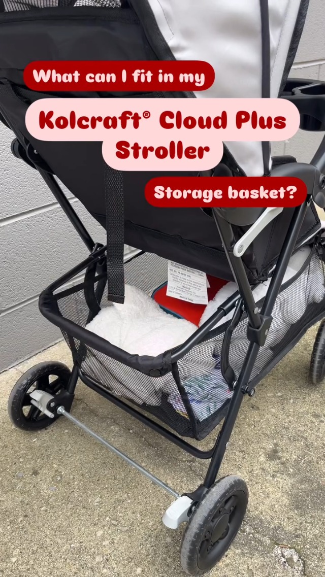 Kolcraft Cloud Plus Lightweight Umbrella Stroller for Toddlers with Reclining Seat, Large Storage Basket, Canopy, Infant & Parent Trays, Compact Fold 