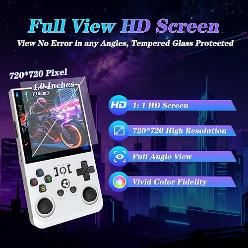 Miniatura 2 de R36MAX - Consola de juegos retro portátil recargable de 4000 mAh, cómoda consola de juegos retro antideslizante de mano con auto 64G TF, pantalla de