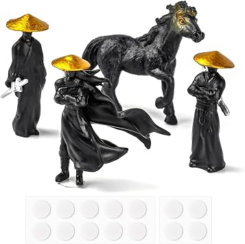 Mini Resin Chinese Swordsman Figurines | Home Decor Resin Dashboard Accessories for Car - Cool Car Accessories for Men