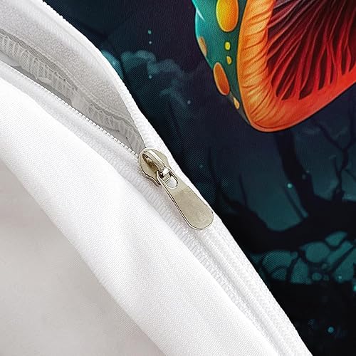 Miniatura 5 de AILONEN Juego de funda de edredón de rana de dibujos animados, tamaño individual, juego de ropa de cama de hongos mágicos 3D, juego de funda de