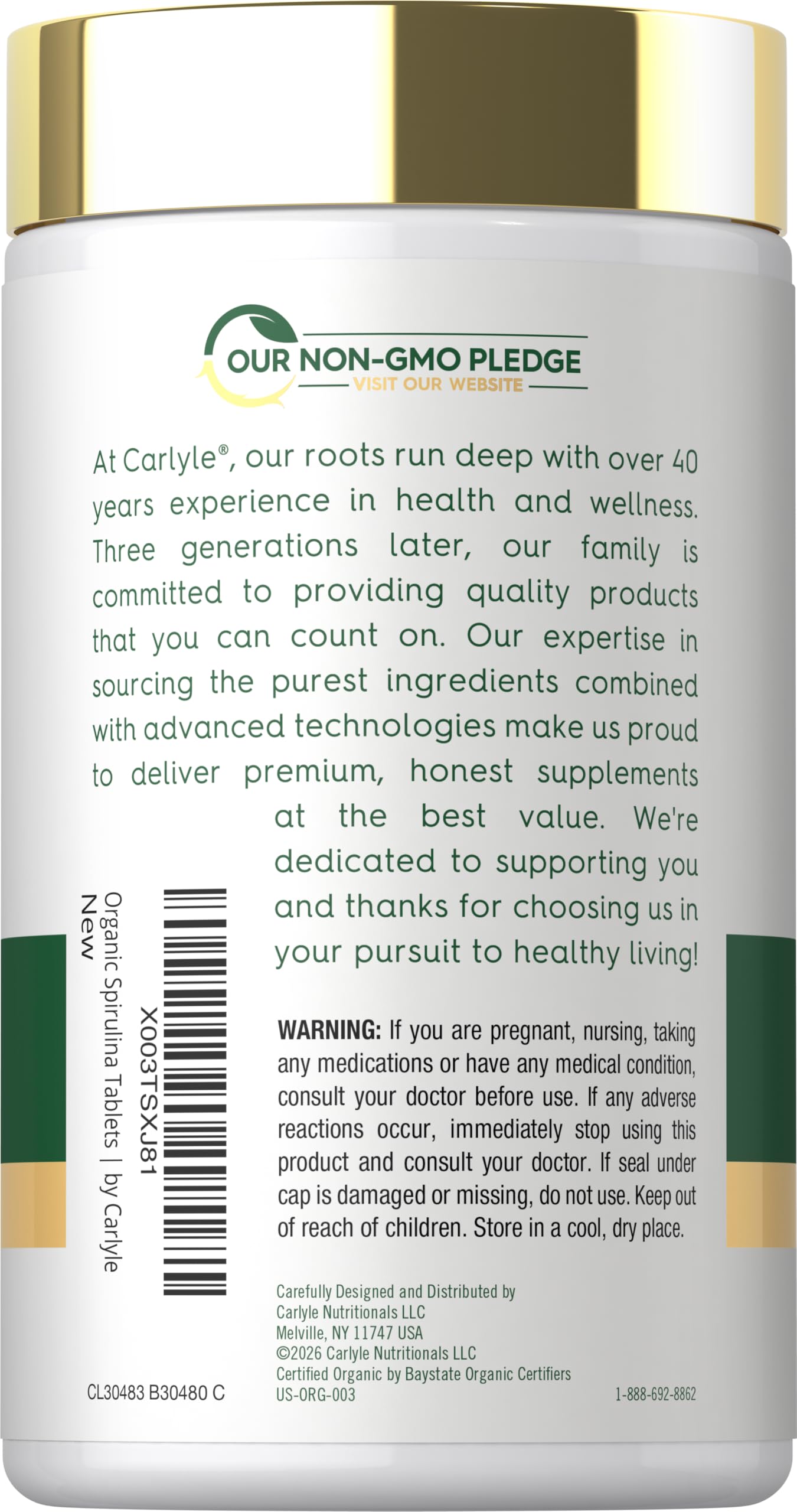 Carlyle Organic Spirulina Tablets | 3500mg | 500 Count — Amazon image 3