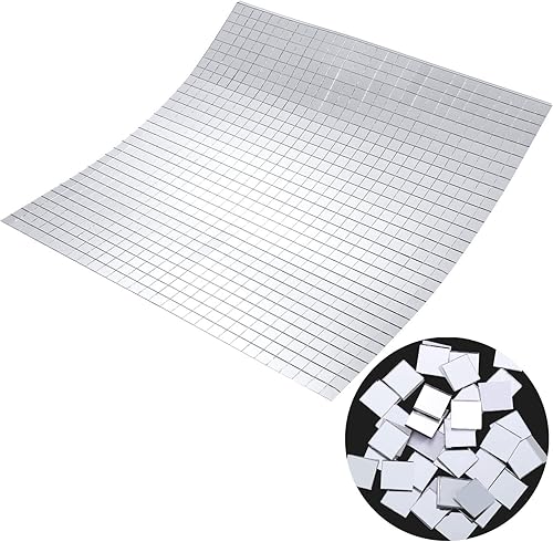 Mini vidrio cuadrado autoadhesivo, decoración para manualidades, accesorios de bricolaje, azulejos de mosaico (0.394 x 0.394 in, 800 piezas)