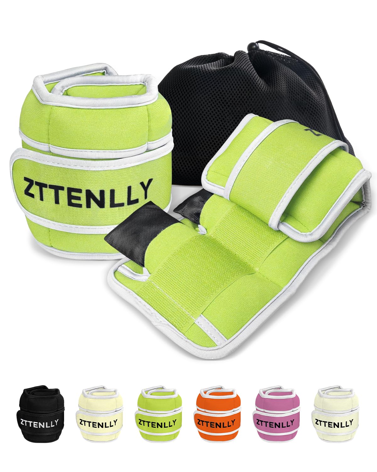 ZTTEN Adjustable Ankle Weights & Wrist Weights 0.9-4.5kg Neoprene Straps for Adults/Kids - Compact Design for Fitness, Yoga, Running