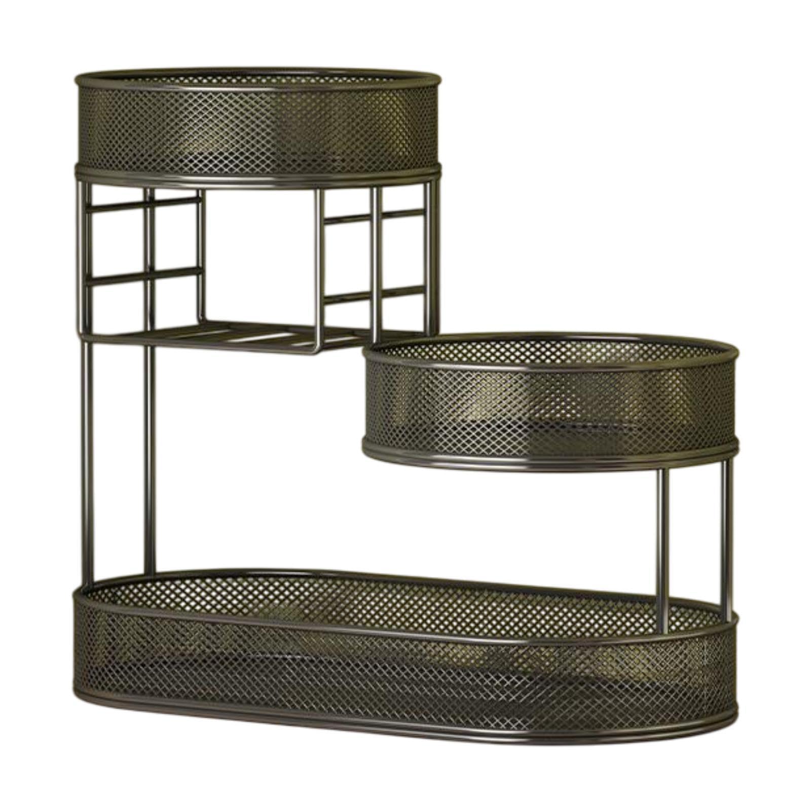 YIXANNX Sleek Fruit Basket Holder 3 Tier Metal Vegetable Organizer For Storing Snacks And Food With Style Hollow Iron Fruit Basket Countertop Vegetable Bowl , Black , 32x17x32cm