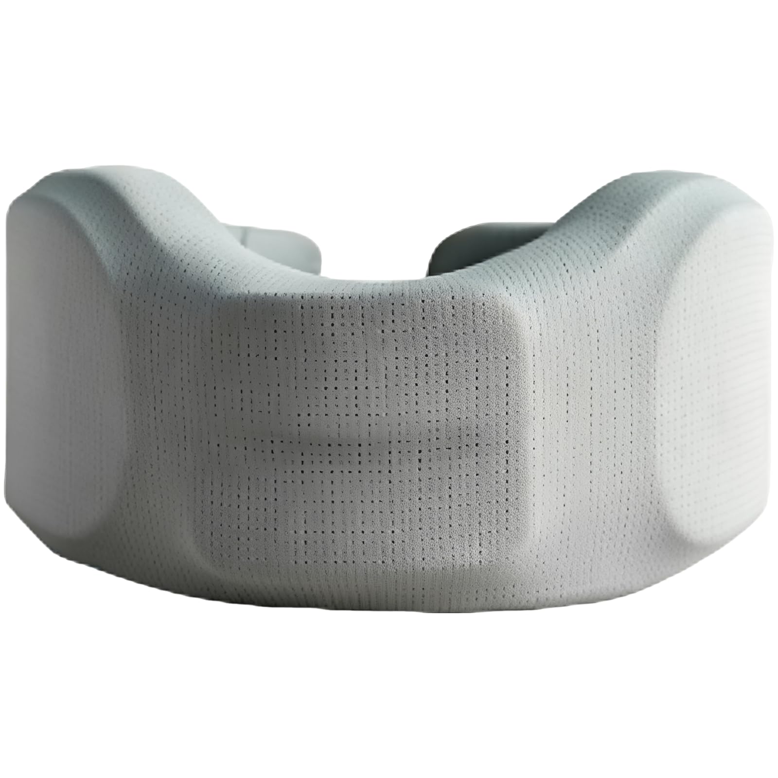 Nackenstütze zur Haltungskorrektur, weiche Halskrause mit bogenförmiger Stütze, atmungsaktives Ice-Silk Material zur Entlastung bei Ermüdung, fördert die Nackenposition, Grau, L 47,5 x 8,4 cm