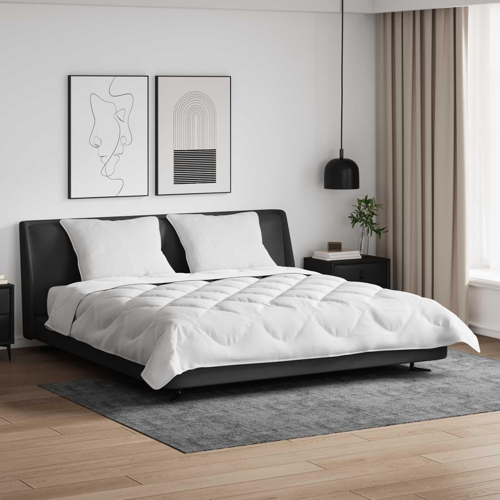 Generico Set di Piumoni 3 PCS Bianco Microfibra e Piuma D'Oca,Casa e Giardino,Biancheria,Lenzuola e Coperte,Bianco,8.8 kg,3377976