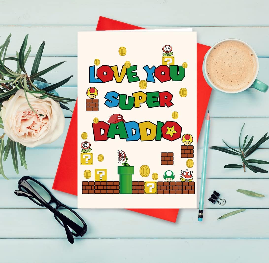 Funny Father’s Day Card with Envelope, Super Daddio Card for Dad Daddy Grandpa, Humor Father’s Day Greeting Card from Son, Happy Father’s Day Card from Daughter Son - Image 8