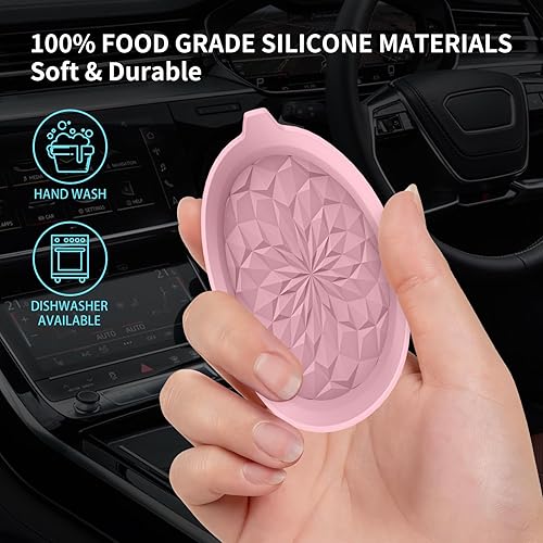 Miniatura 7 de ME.FAN Posavasos de silicona para automóvil (paquete de 4) - Accesorios interiores universales antideslizantes empotrados - Insertos para portavasos