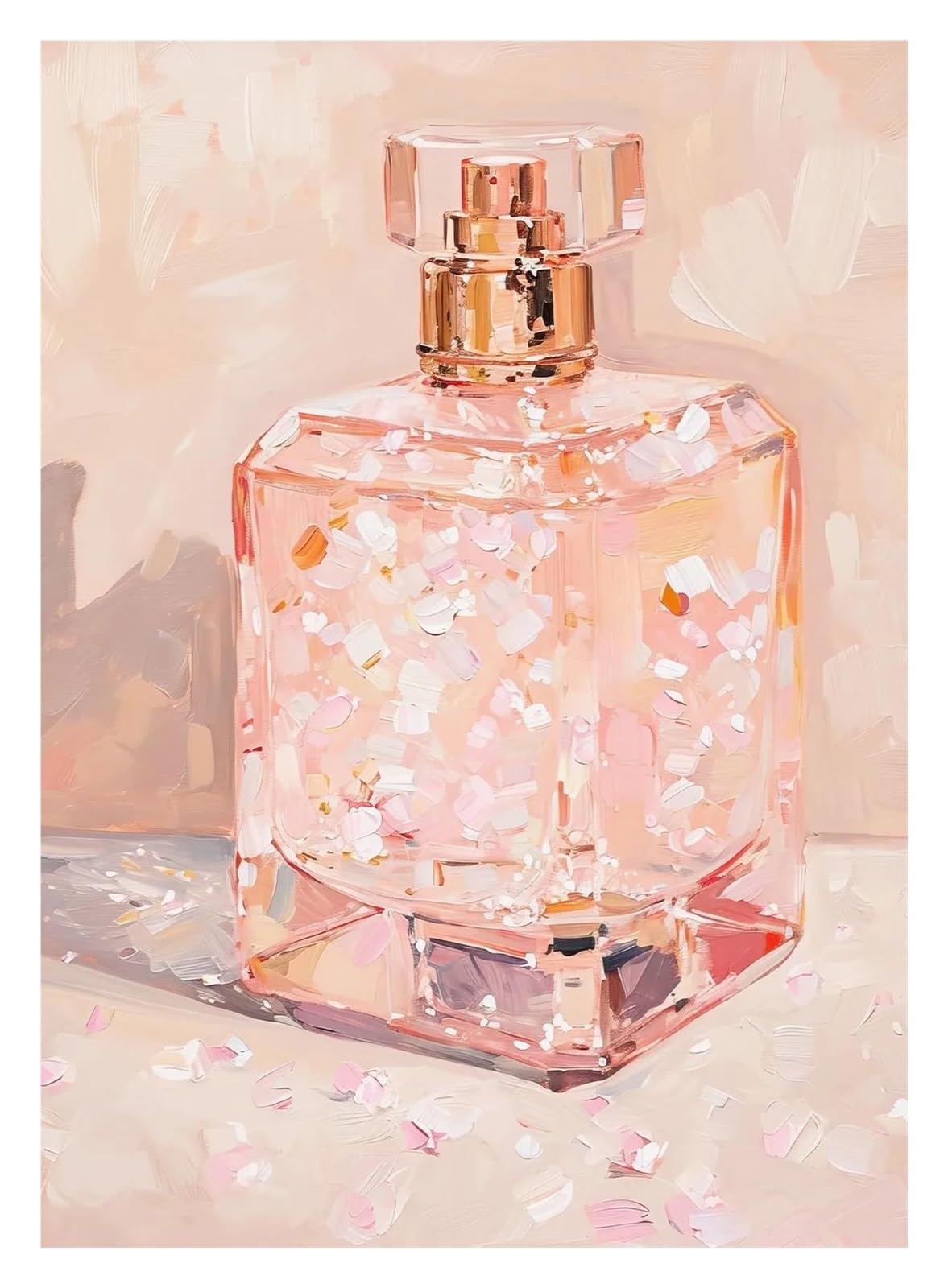 Xenite B Wall Art Canvas Prints Elegant Pink Perfume Ottle Posters Girly Apartment Fashion Prints Canvas Painting Wall Art Pictures Home Edroom Decor(,30X40cm)