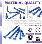 Swpeet 102Pcs 5 Tailles 1/4" laveuse à hexagone tête vis de béton Anchor avec hexabète et kit d'assortiment de bit de forage, vis de ciment auto-tappante pour l'ancrage au bloc de maçonnerie Brick Stucco