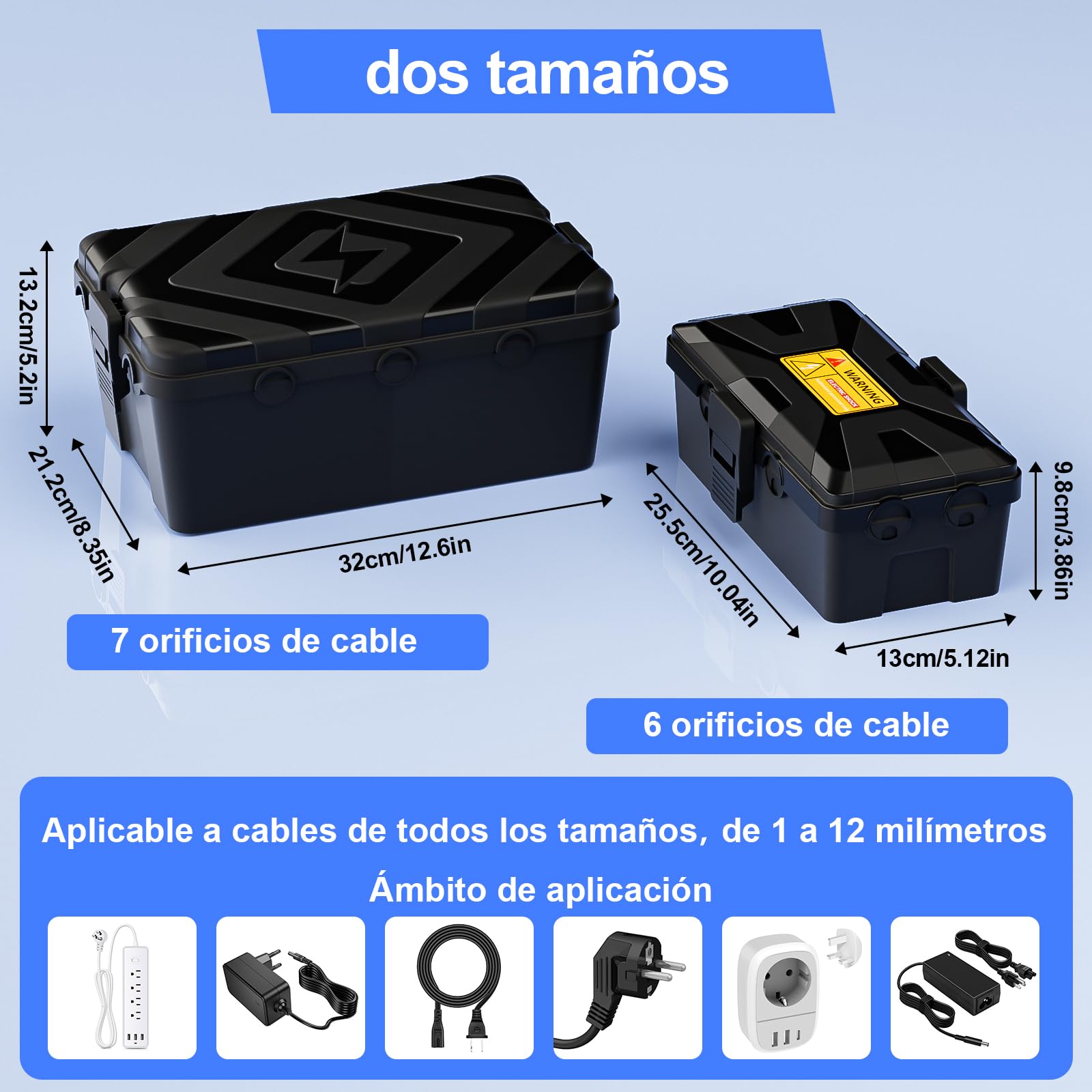 Caja Estanca Exterior Electrica, Apritsce 2 Piezas Caja Electrica Exterior Impermeable IP54, Caja Estanca Caja Regleta Enchufes, Caja Cables para Cables de Extensión, Enchufes de Jardín