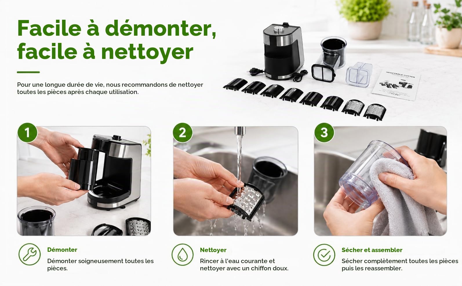 1000W Râpe a Légumes Électrique Avec 10x Lames en acier inoxydable, Découpe Légumes Électrique pour Carottes, Fromage,Concombre,Oignons (Noir)