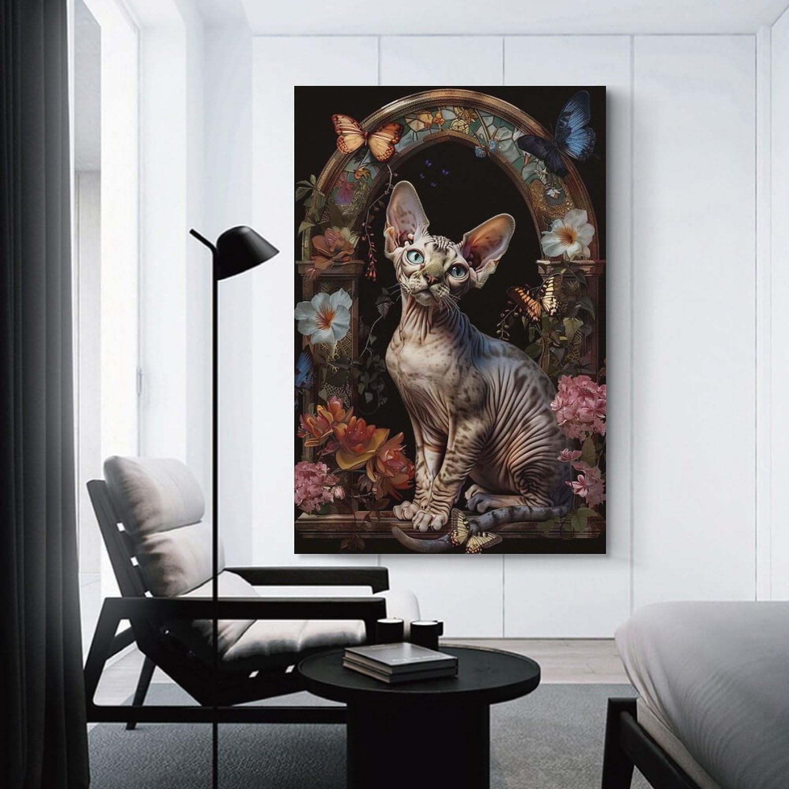 Junmoney Devon Rex Hanging Wall Art 24x36inch(60x90cm), for New Homes, Bedrooms Or Workspaces, Thoughtful Wall Decor for Art Lovers