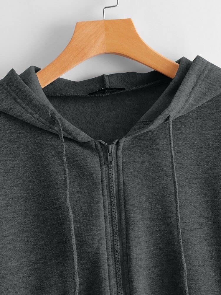 Image of Unisex-Adult Fleece Hooded Stretch Fit Sweatshirt (Dark Grey Hoodie-M Charcoalgrey Medium)