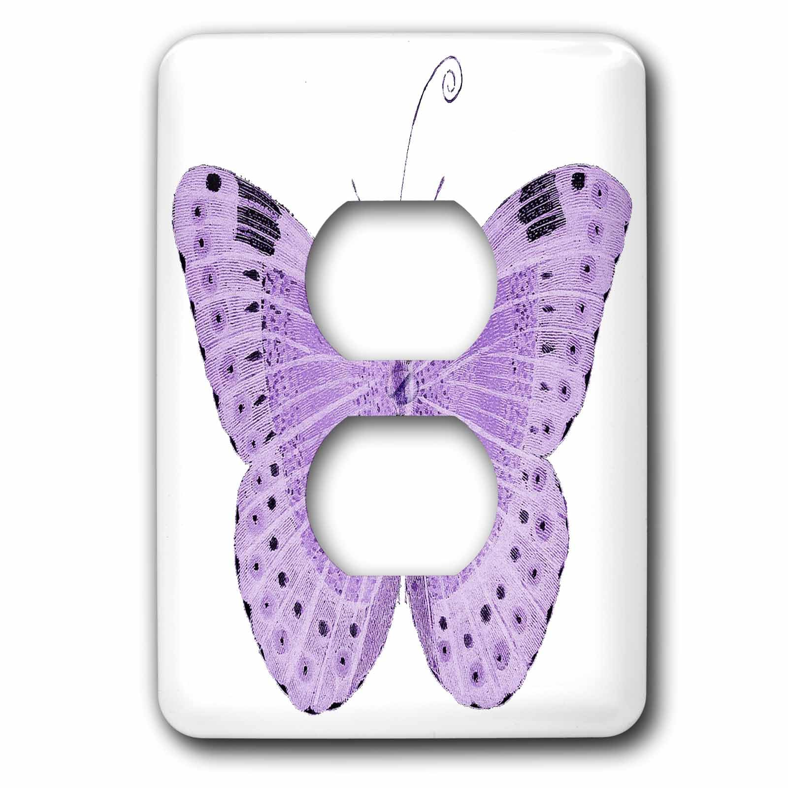 Jolie papillons violets habillage double prise pour decorer une chambre d enfant