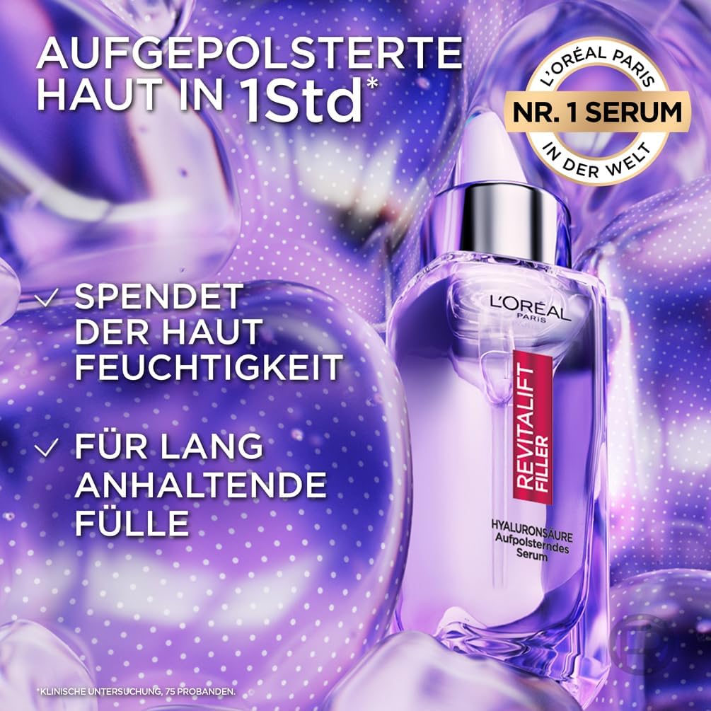 L'Oréal Paris Revitalift Anti-Aging Set: Laser Tri-Peptide Serum & Hyaluron Filler Serum – Strafft, Polstert Auf & Spendet Feuchtigkeit, 2er Pack