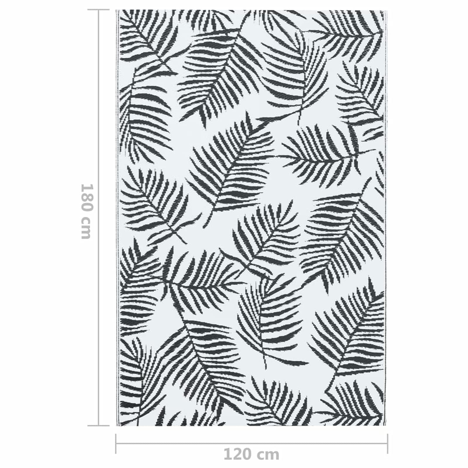 Tidyard Tapis d'extérieur ARAKIL Blanc et Noir 120x180 cm PP, Tapis de Sol pour Camping, Balcon, Terrasse, Jardin Style A