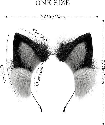 Miniatura 6 de BNLIDES Orejas de gato hechas a mano de zorro, lobo y gato, para mujeres y hombres, disfraz de cosplay, accesorios para Halloween